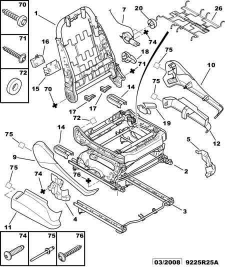 Как разобрать переднее сиденье Citroen C4