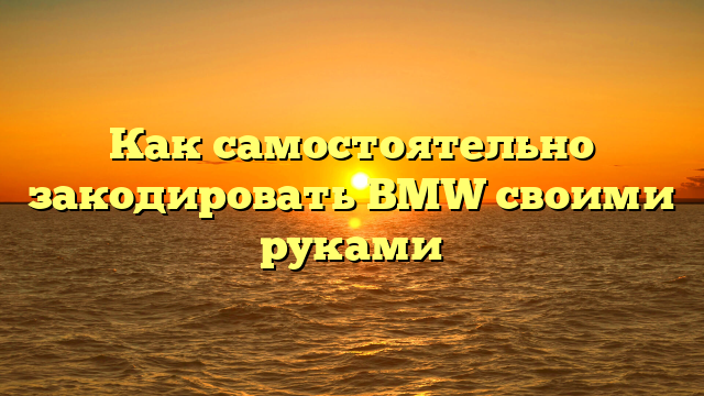 Как самостоятельно закодировать BMW своими руками