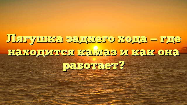 Лягушка заднего хода — где находится камаз и как она работает?