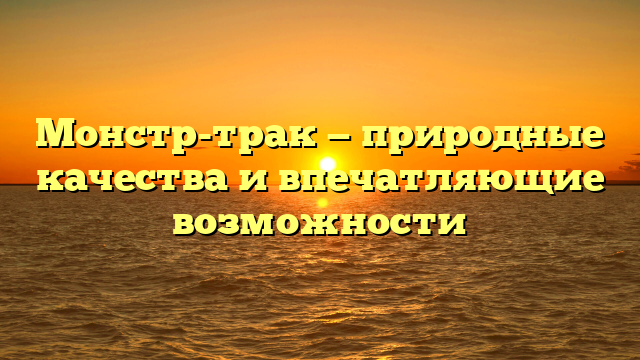 Монстр-трак — природные качества и впечатляющие возможности