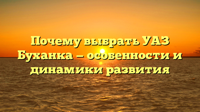 Почему выбрать УАЗ Буханка — особенности и динамики развития