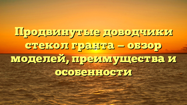 Продвинутые доводчики стекол гранта — обзор моделей, преимущества и особенности