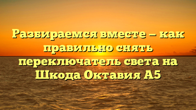 Разбираемся вместе — как правильно снять переключатель света на Шкода Октавия А5