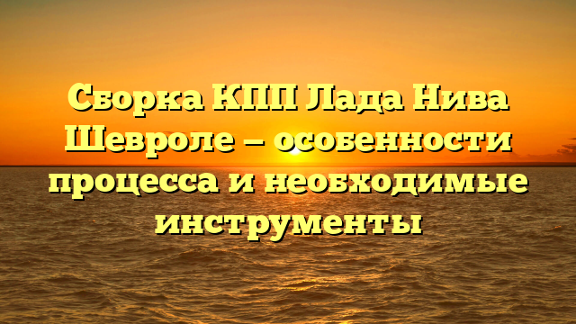 Сборка КПП Лада Нива Шевроле — особенности процесса и необходимые инструменты