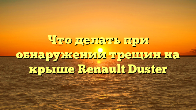 Что делать при обнаружении трещин на крыше Renault Duster